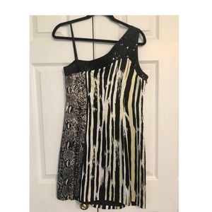 Animal Print One-Shoulder Dress